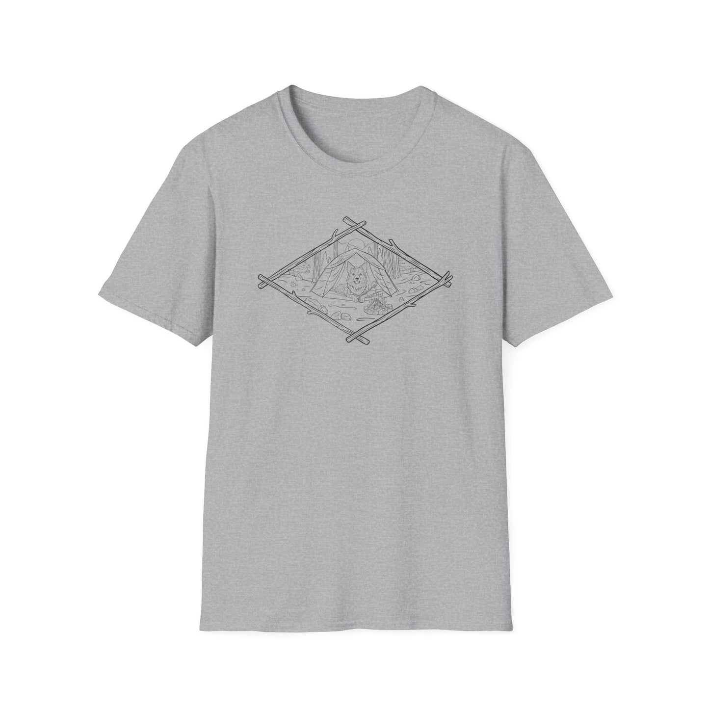 Camping Pup (No Color) T-Shirt