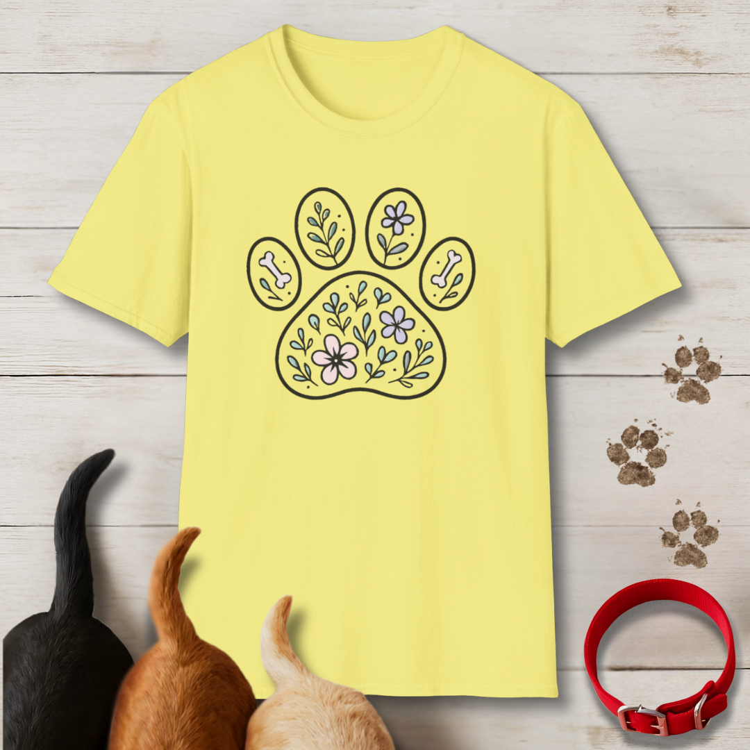 Floral Paw Print T-Shirt