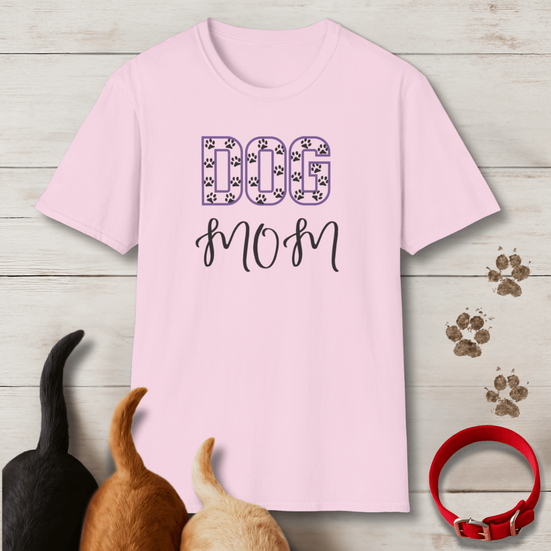 Paw Print Dog Mom T-Shirt - Tailwags Unlimited