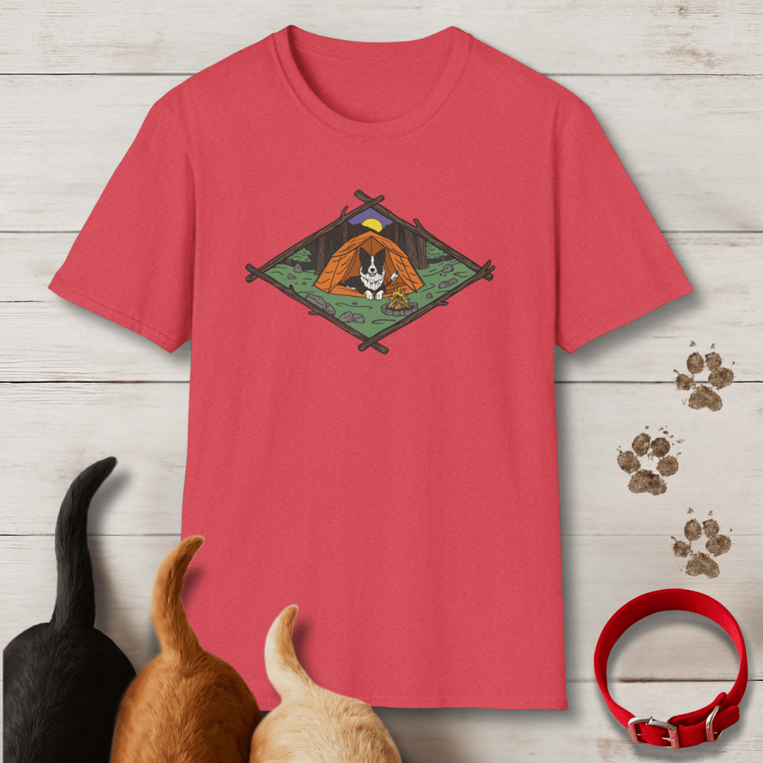 Camping Pup (Color) T-Shirt - Tailwags Unlimited
