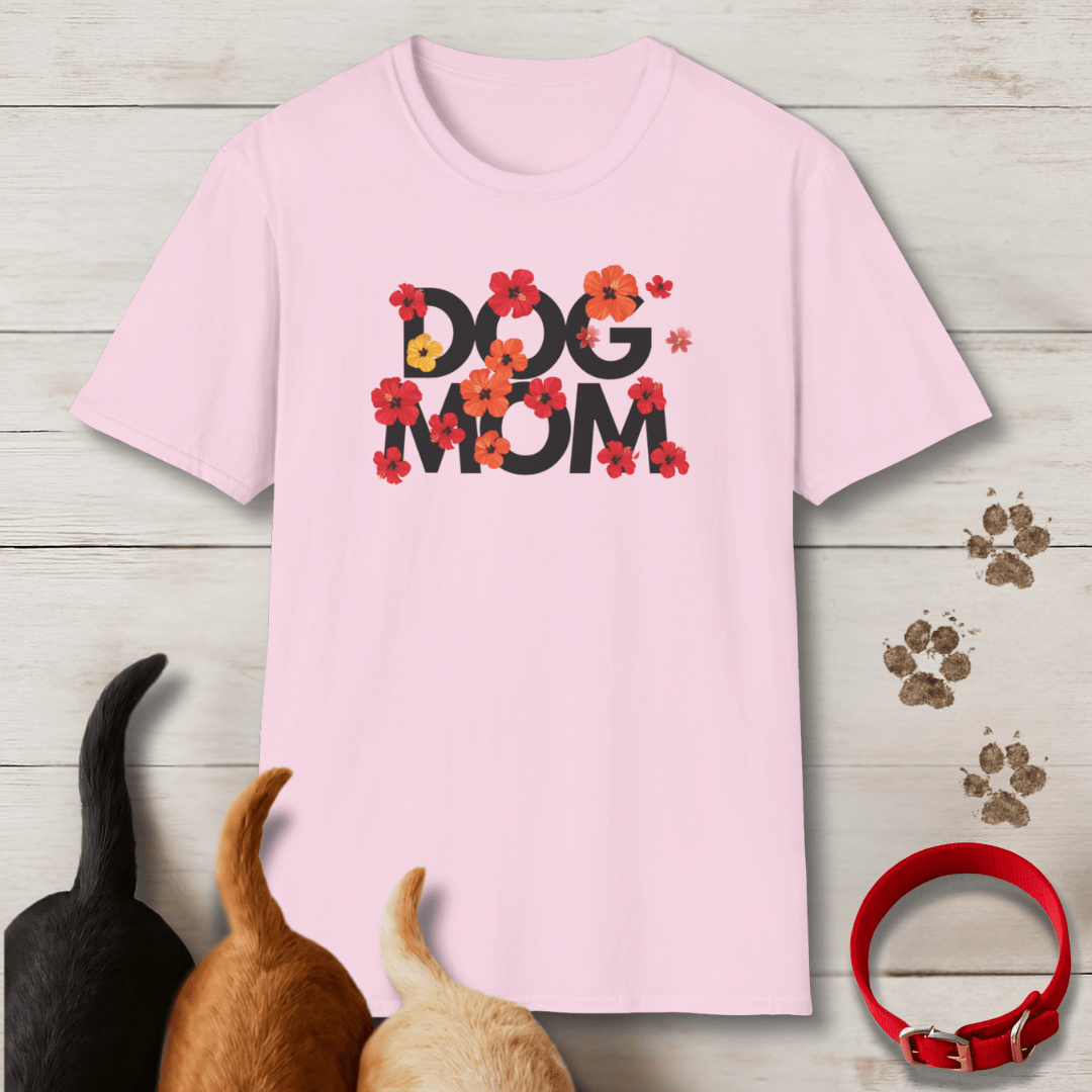Hibiscus Dog Mom T-Shirt - Tailwags Unlimited