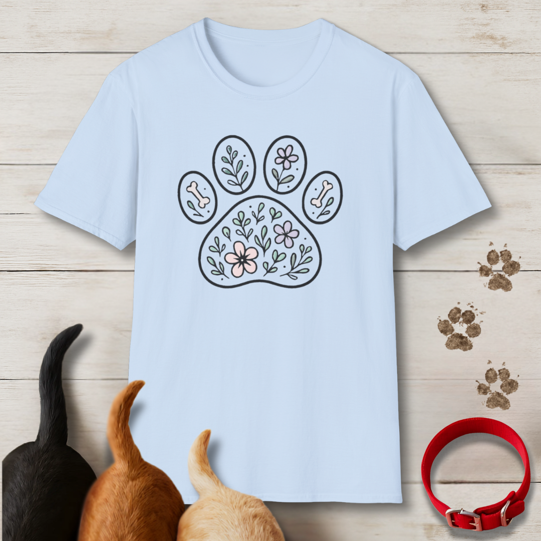 Floral Paw Print T-Shirt