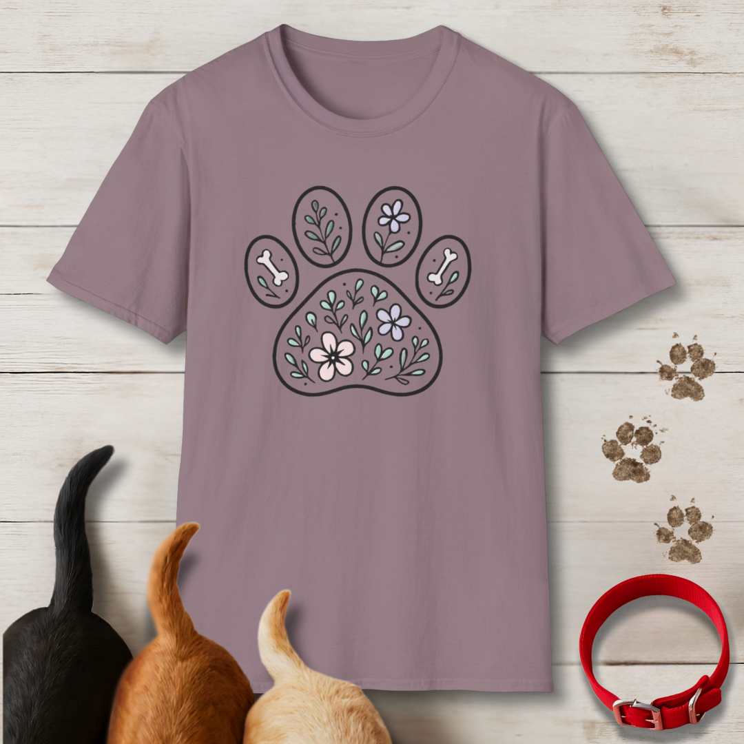 Floral Paw Print T-Shirt