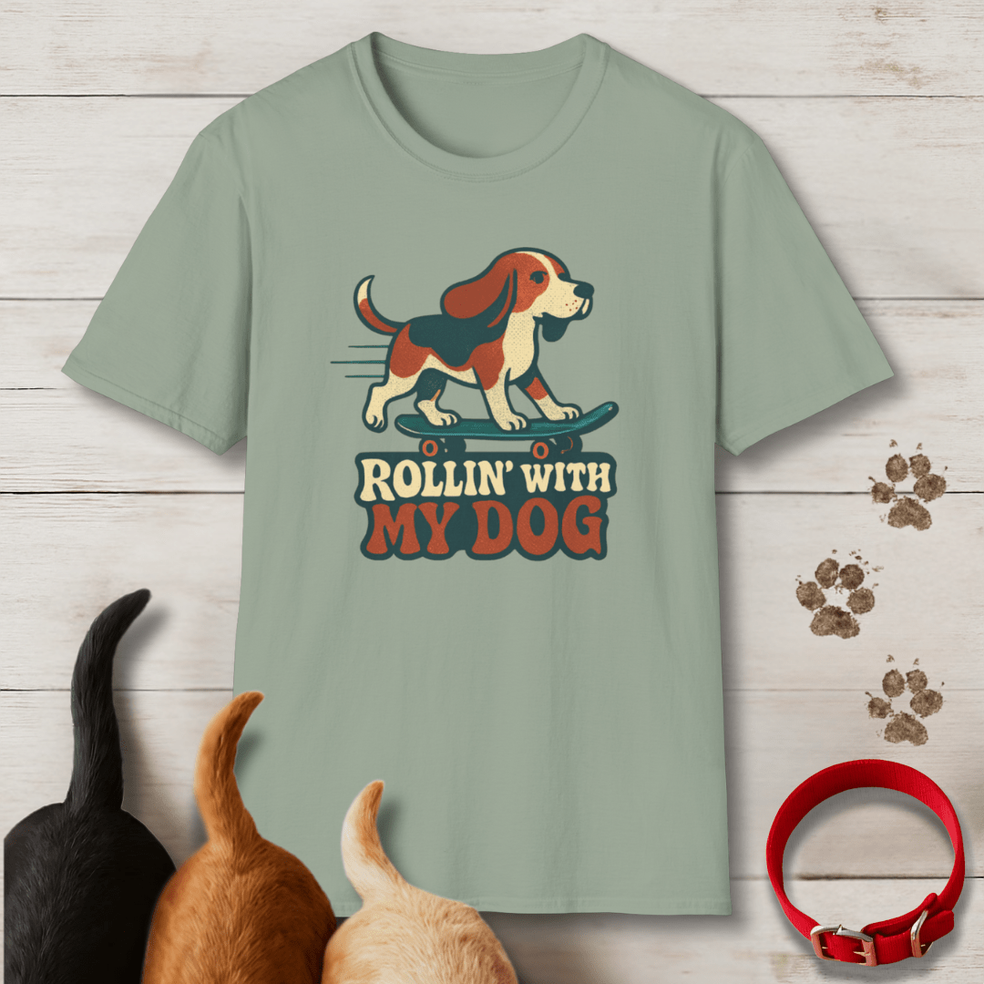 Rollin' With My Dog T-Shirt - Tailwags Unlimited