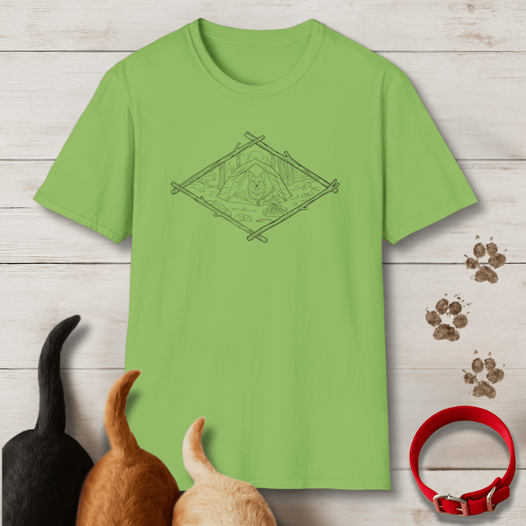 Camping Pup (No Color) T-Shirt - Tailwags Unlimited