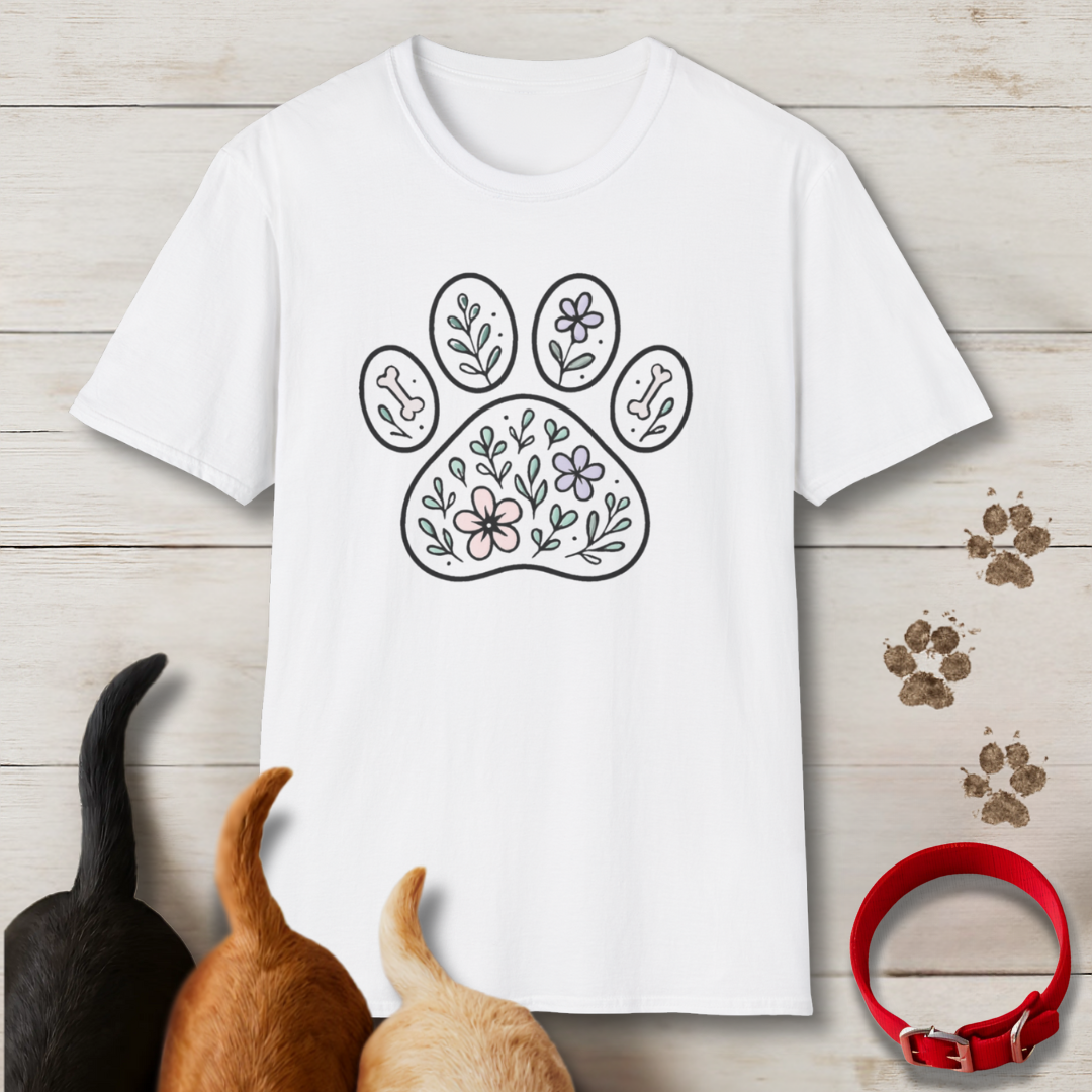 Floral Paw Print T-Shirt