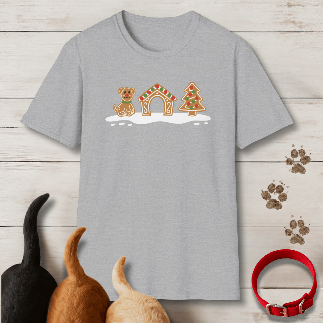 Gingerbread Dog House T-Shirt - Tailwags Unlimited