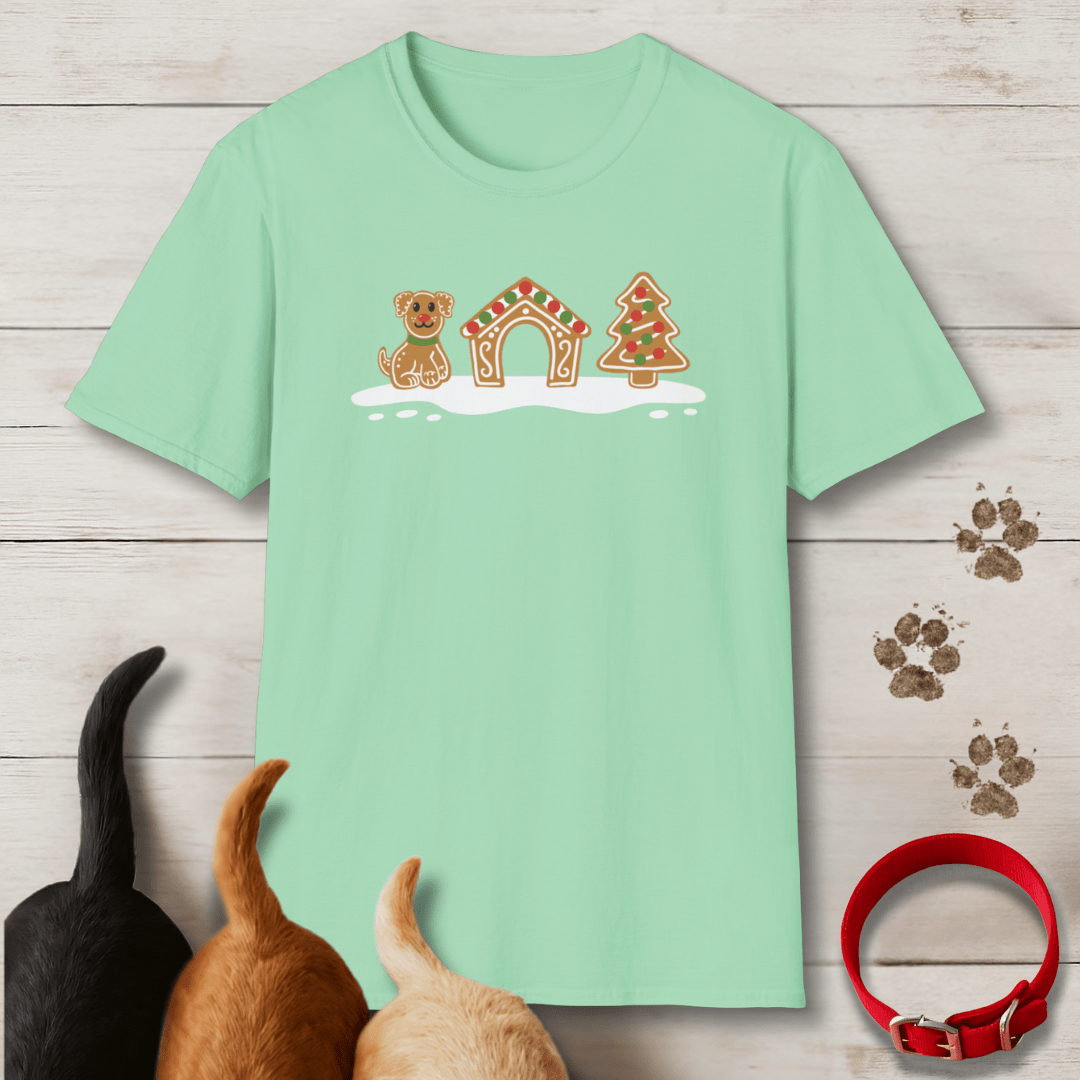 Gingerbread Dog House T-Shirt - Tailwags Unlimited