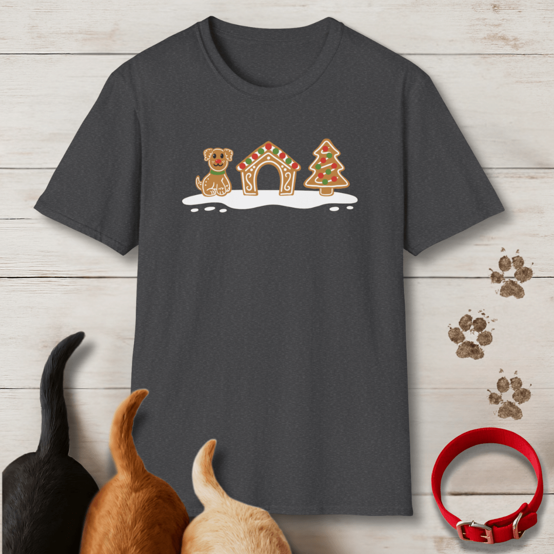 Gingerbread Dog House T-Shirt - Tailwags Unlimited