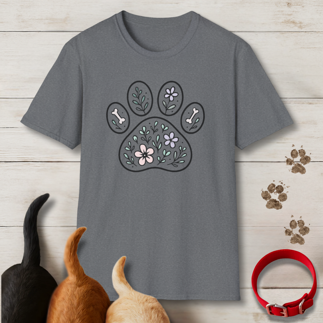 Floral Paw Print T-Shirt