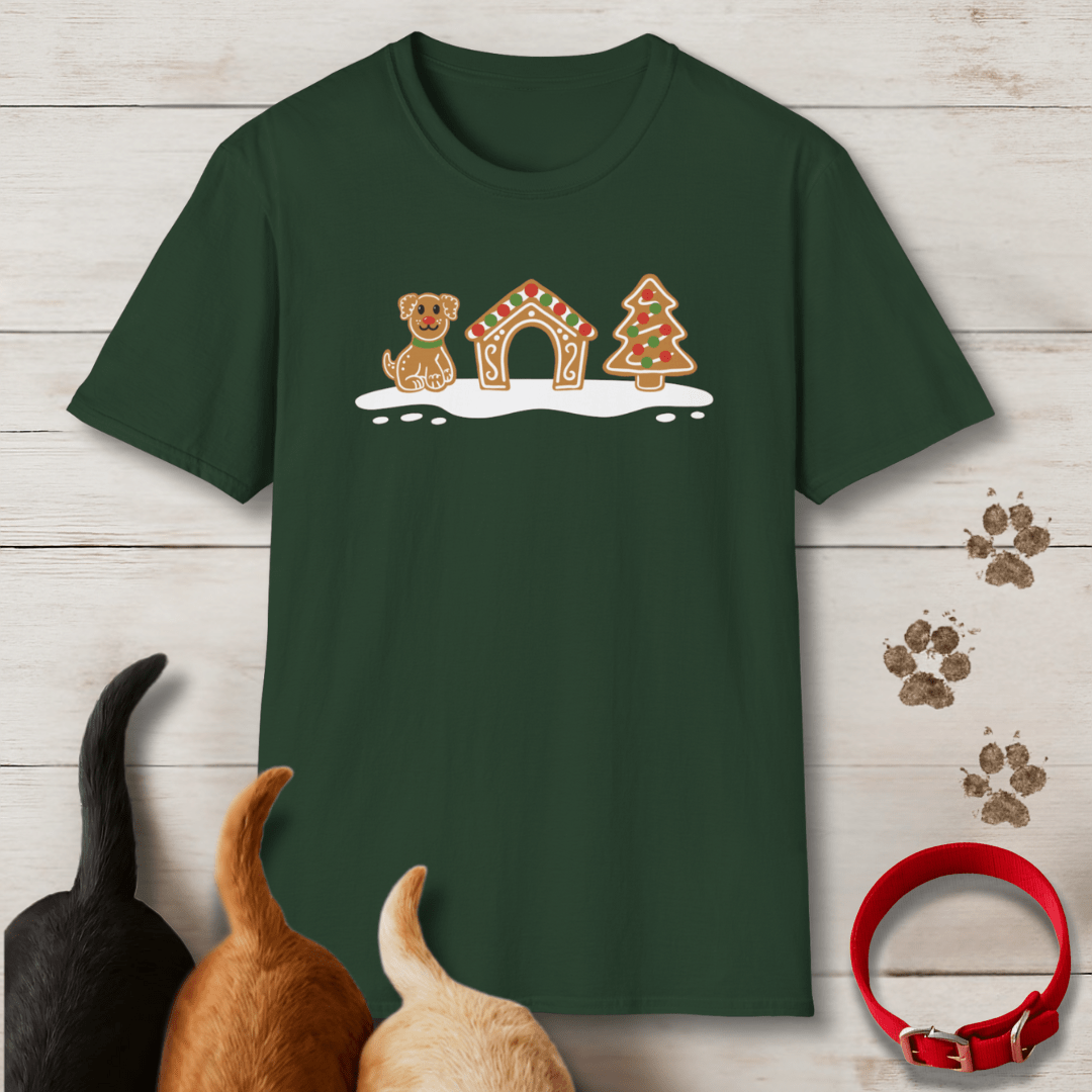 Gingerbread Dog House T-Shirt - Tailwags Unlimited