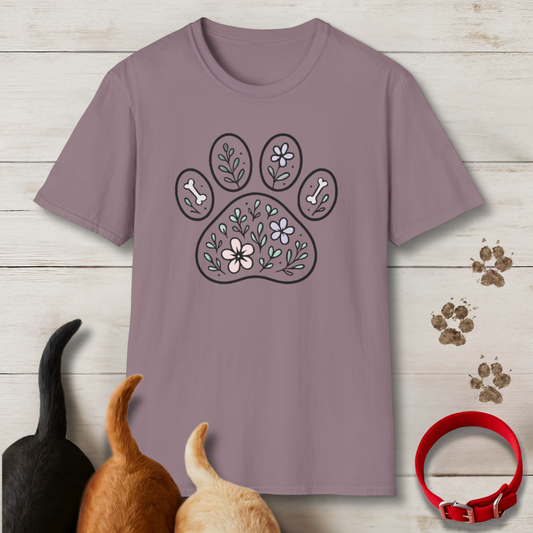 Floral Paw Print T-Shirt