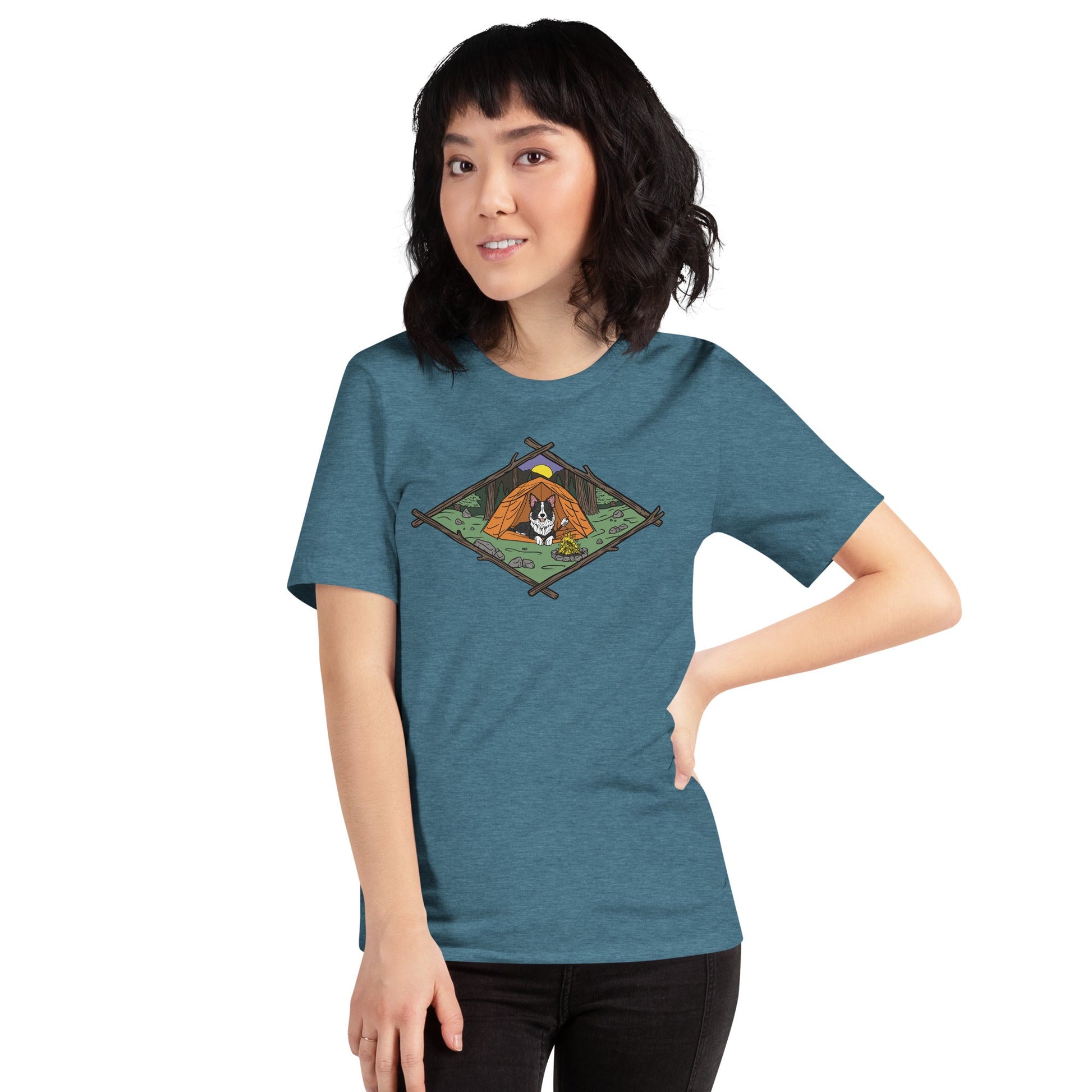 Camping Dog (Color) T - Shirt - TAILWAGS UNLIMITED