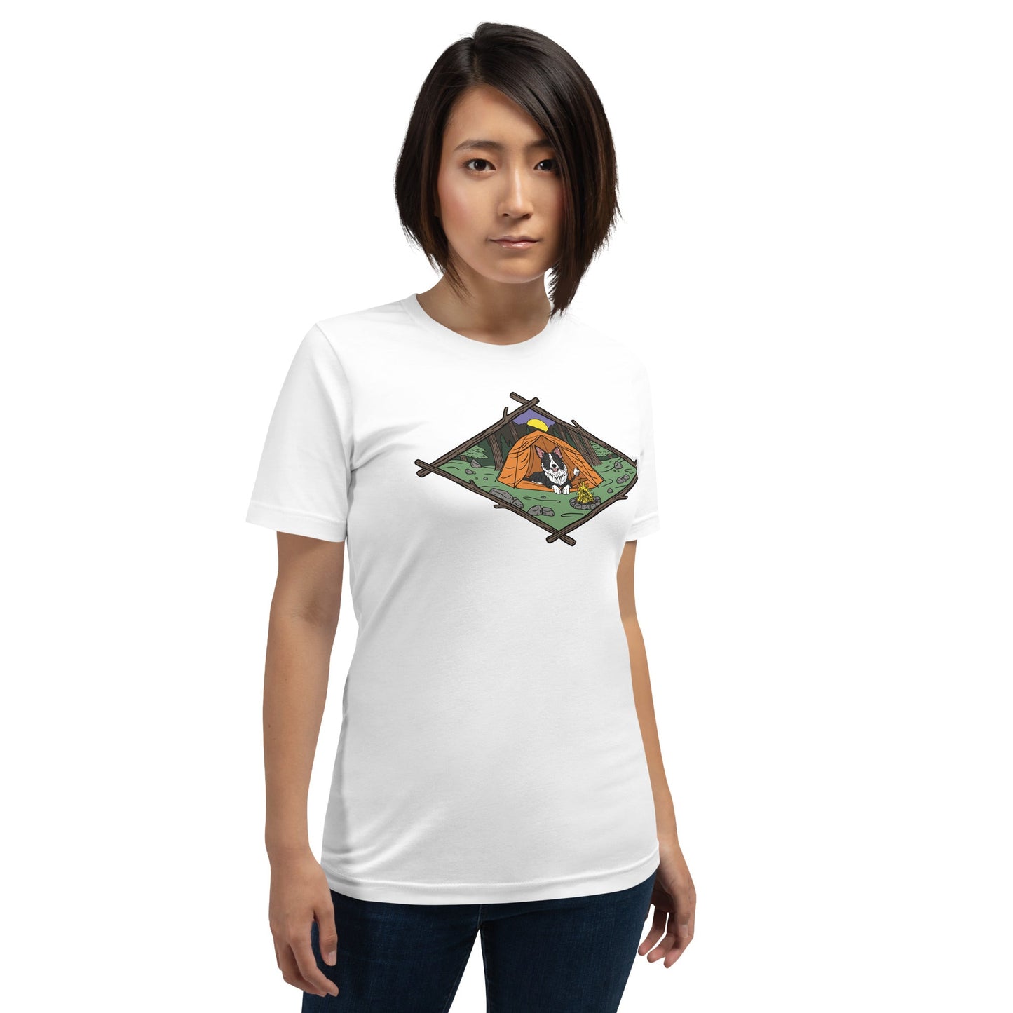 Camping Dog (Color) T - Shirt - TAILWAGS UNLIMITED