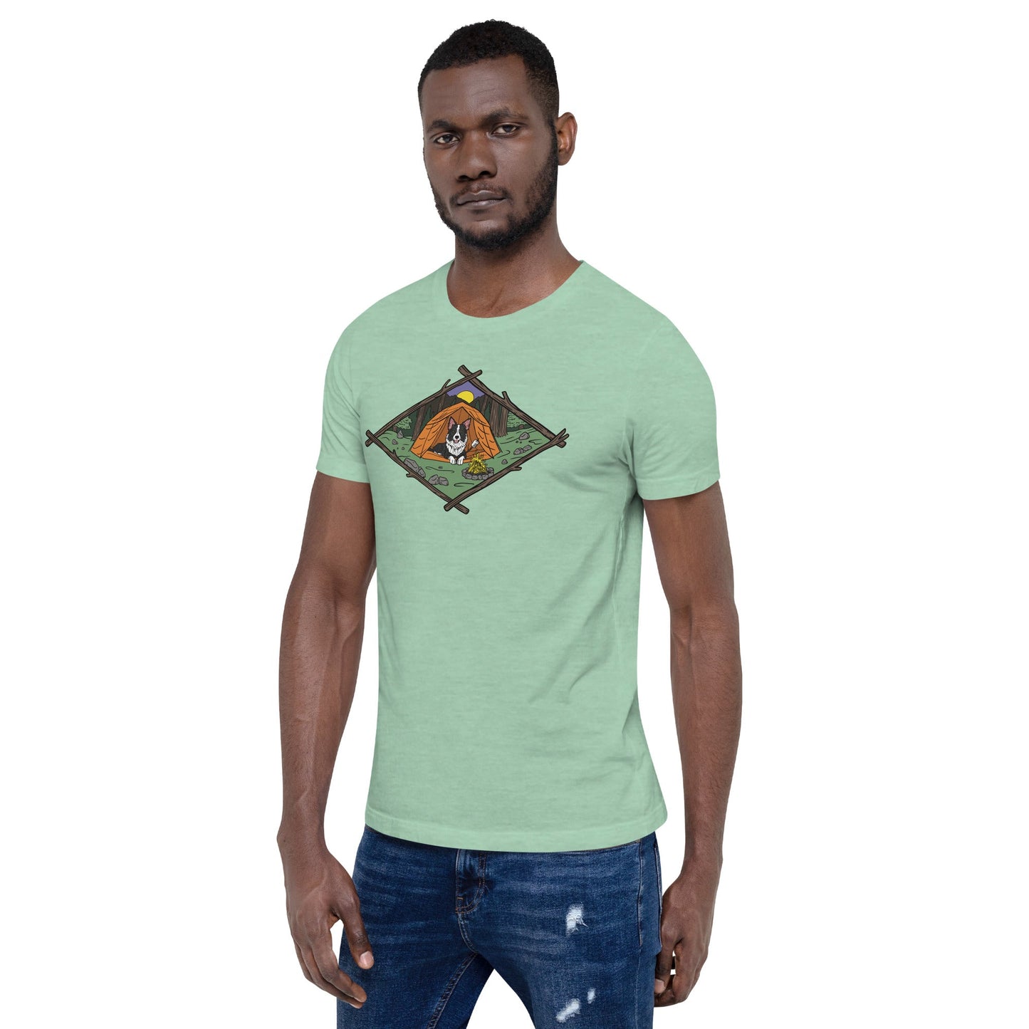 Camping Dog (Color) T - Shirt - TAILWAGS UNLIMITED