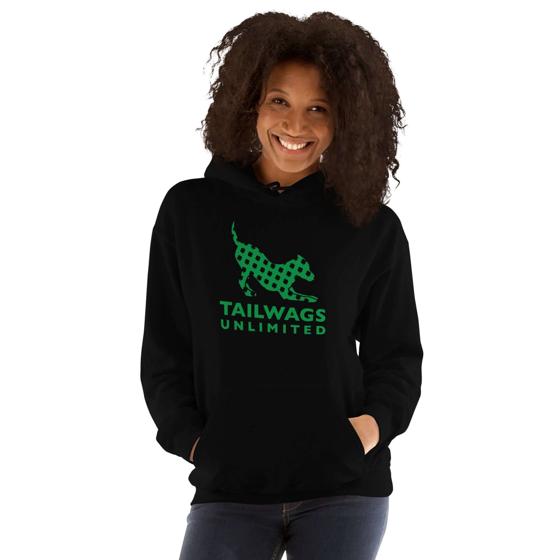 Clover Patterned Green Logo Hoodie - TAILWAGS UNLIMITED