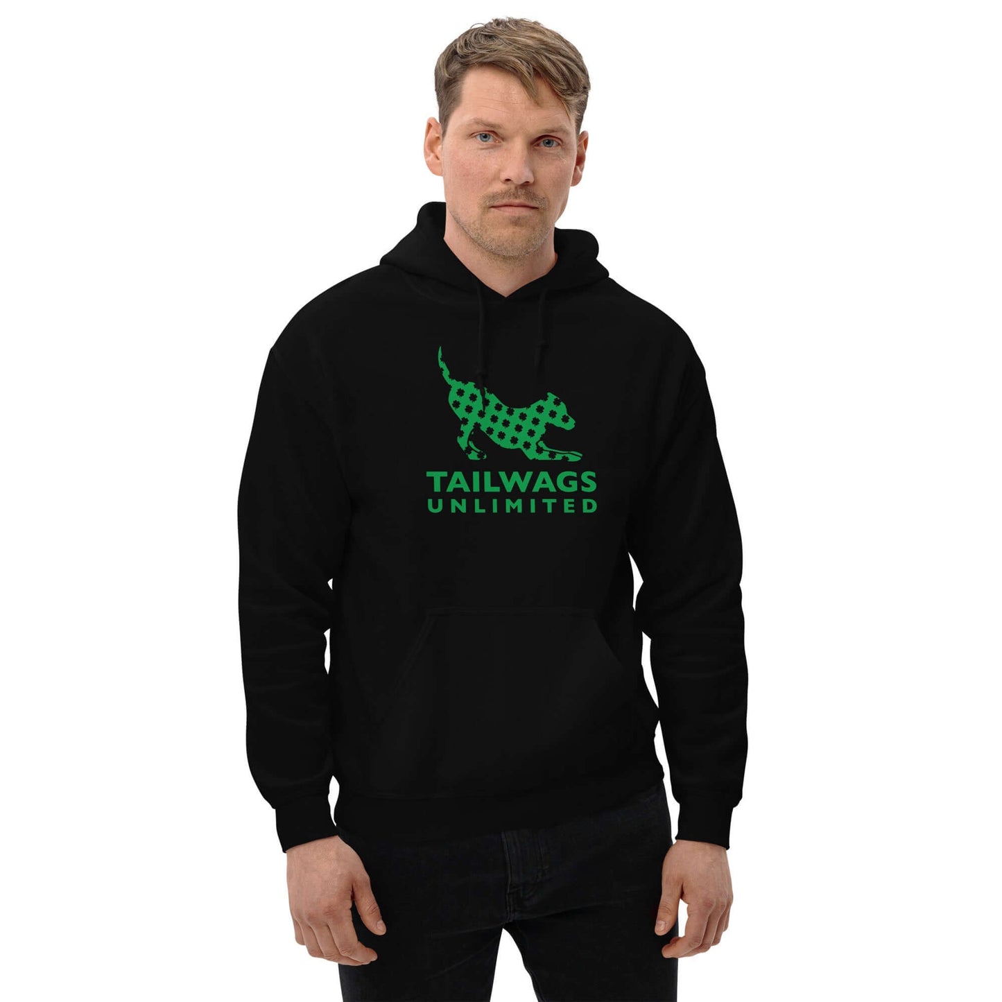 Clover Patterned Green Logo Hoodie - TAILWAGS UNLIMITED