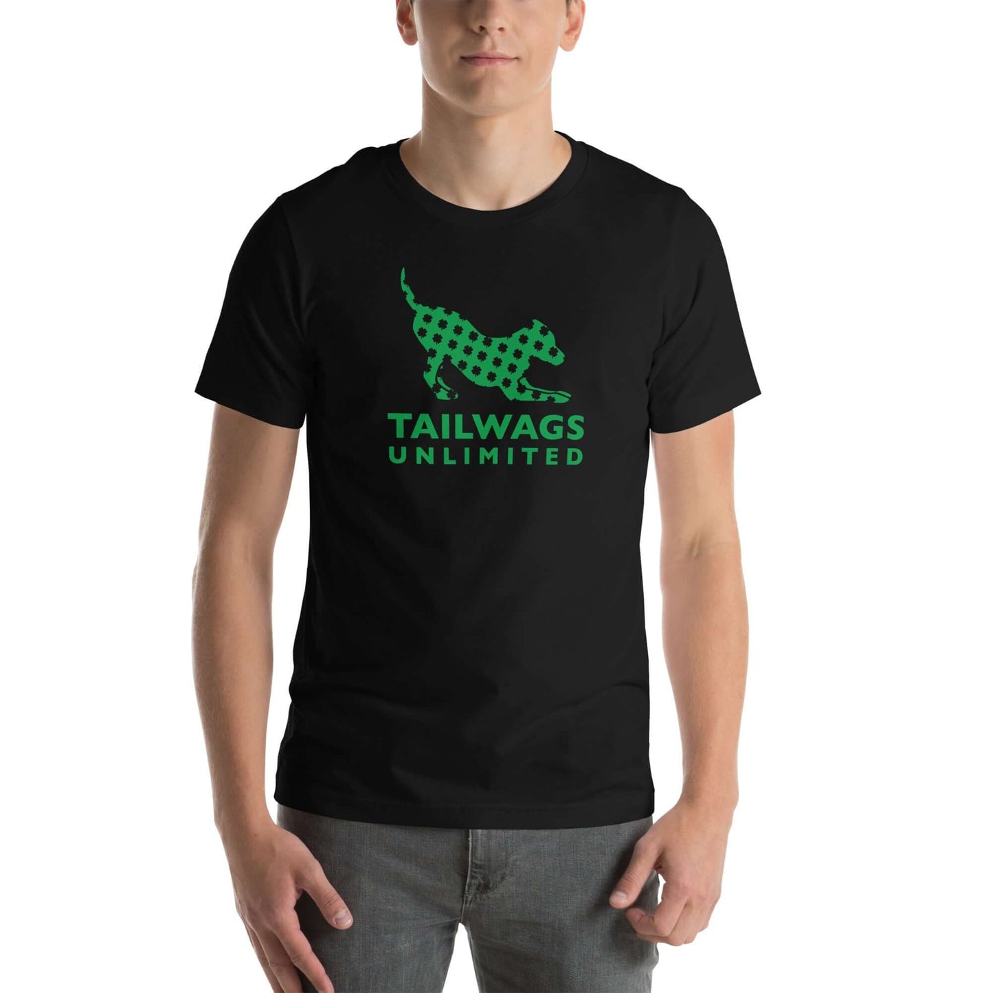 Clover Patterned Green Logo T-Shirt - TAILWAGS UNLIMITED