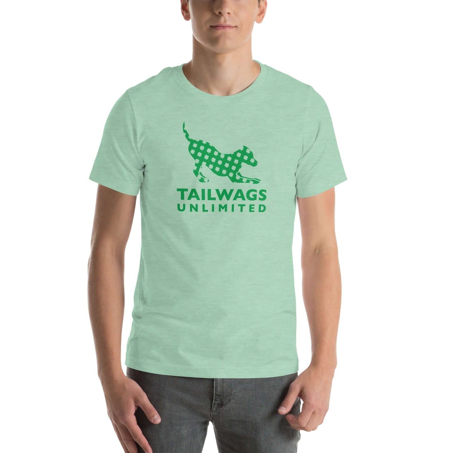 Clover Patterned Green Logo T-Shirt - TAILWAGS UNLIMITED