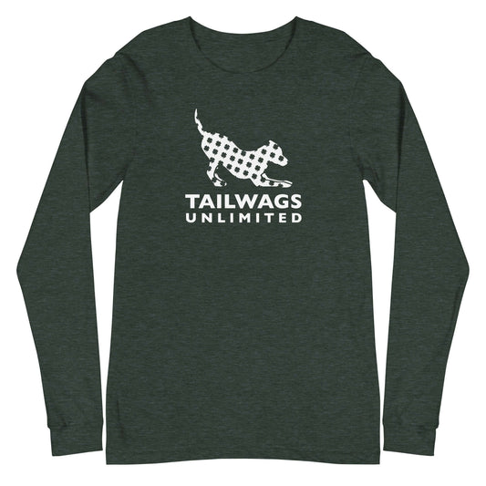 Clover Patterned White Logo Long Sleeve Tee - TAILWAGS UNLIMITED