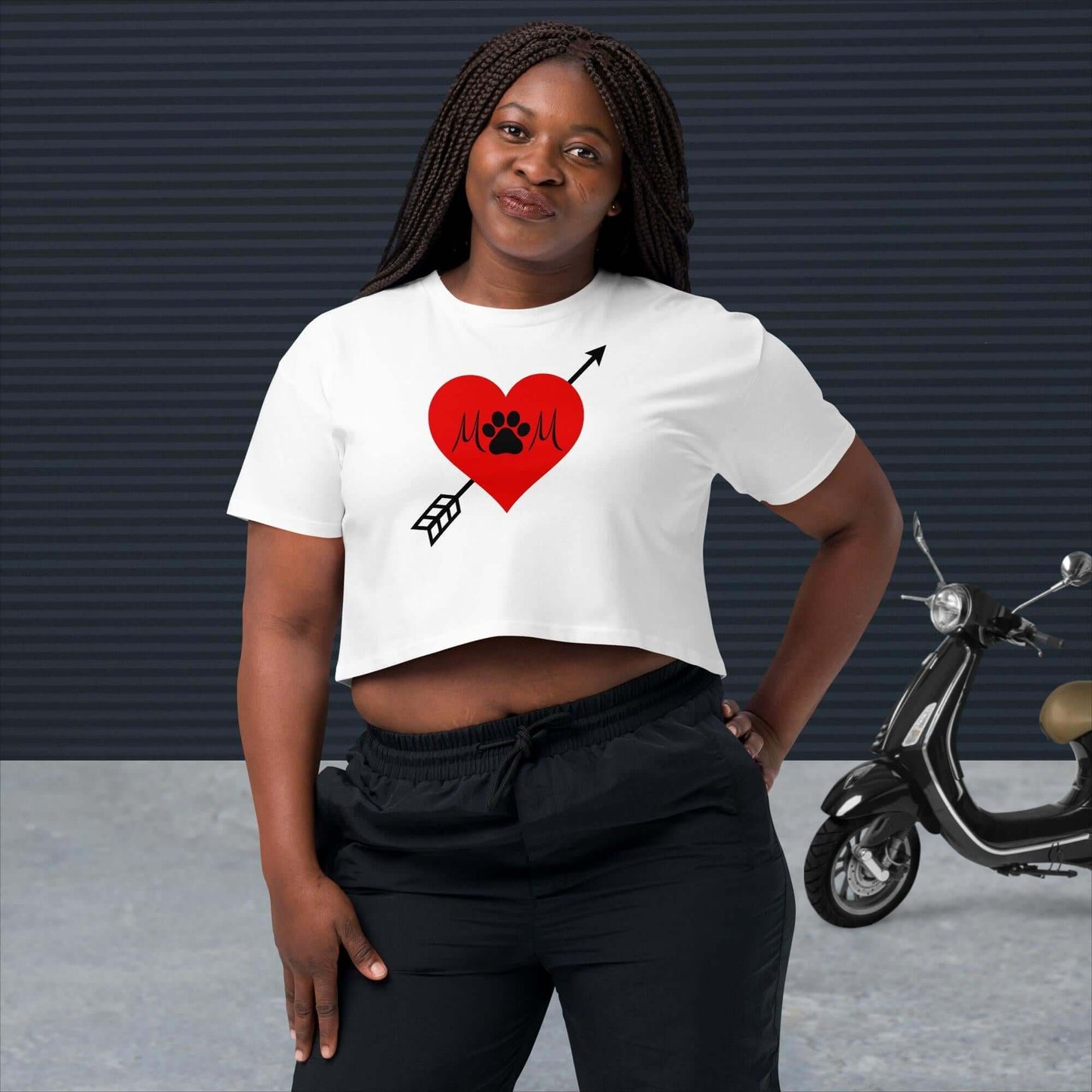 Dog Mom Heart Tattoo Crop Top - TAILWAGS UNLIMITED