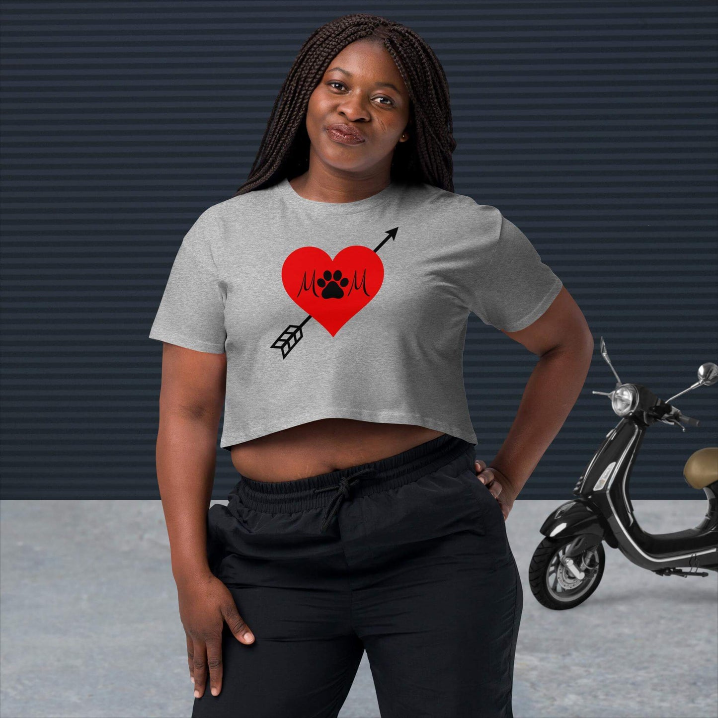 Dog Mom Heart Tattoo Crop Top - TAILWAGS UNLIMITED