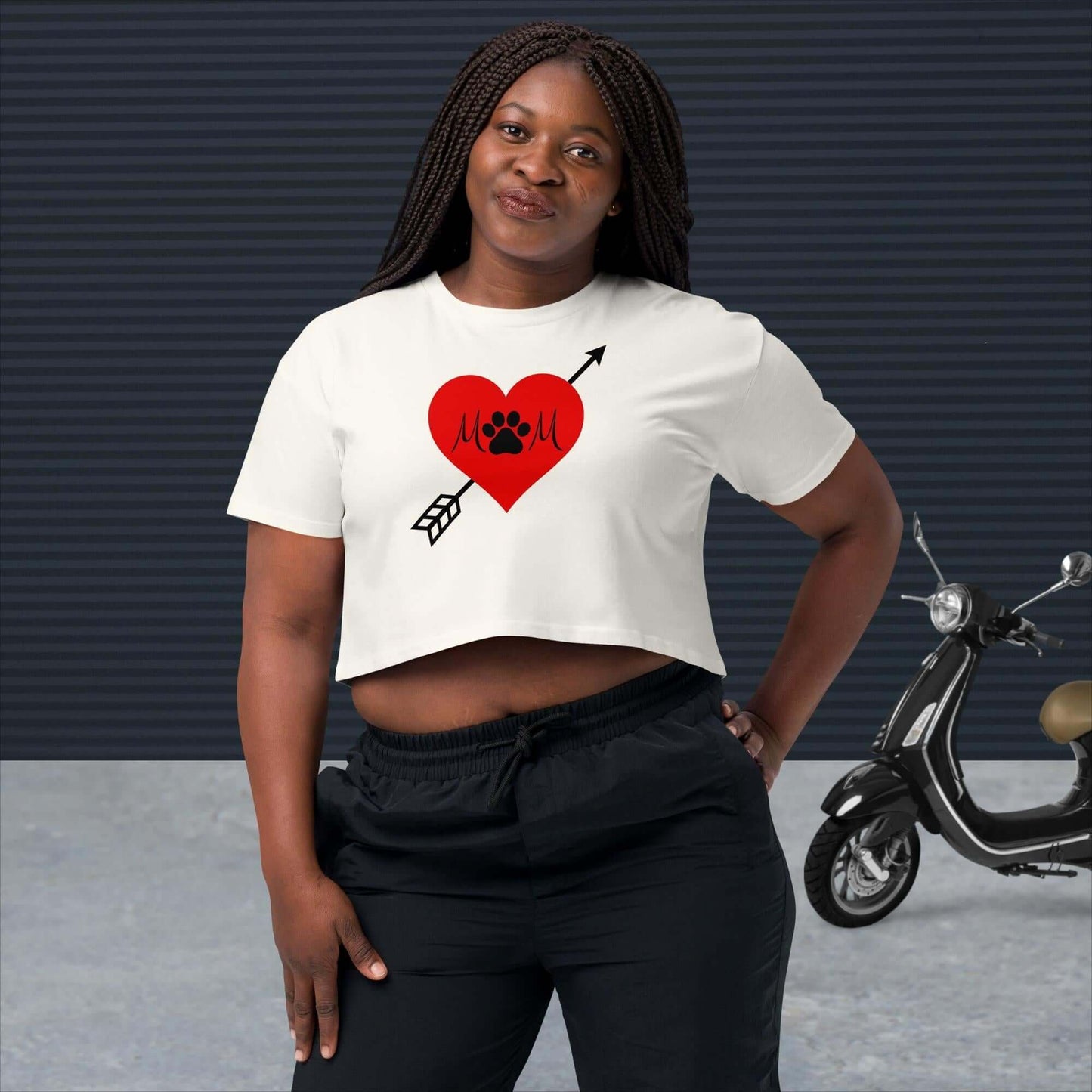 Dog Mom Heart Tattoo Crop Top - TAILWAGS UNLIMITED