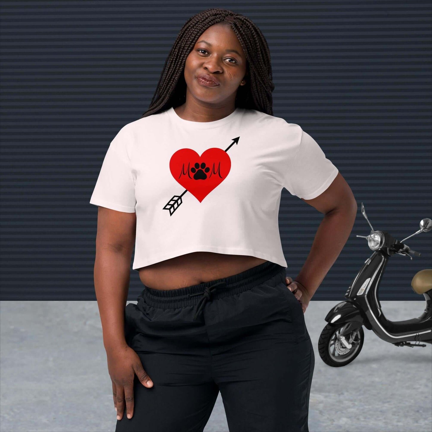 Dog Mom Heart Tattoo Crop Top - TAILWAGS UNLIMITED