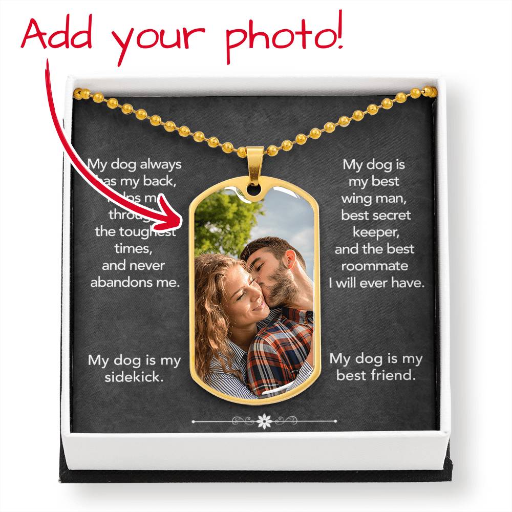 Dog Sidekick_Best Friend Dog Tag Custom Photo Necklace - TAILWAGS UNLIMITED