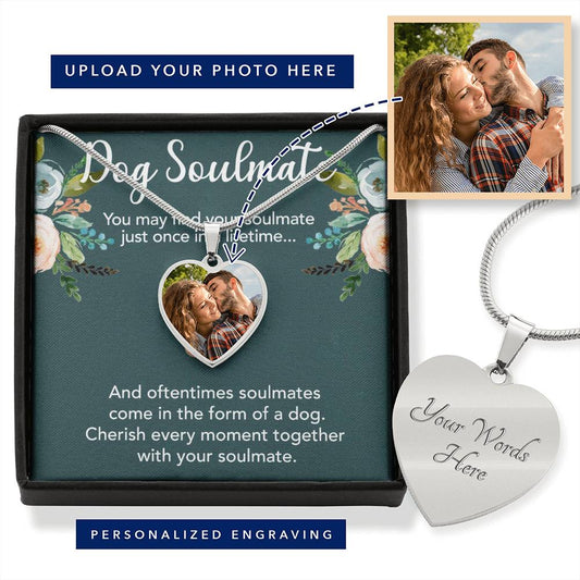 Dog Soulmate Custom Photo Heart Necklace - TAILWAGS UNLIMITED