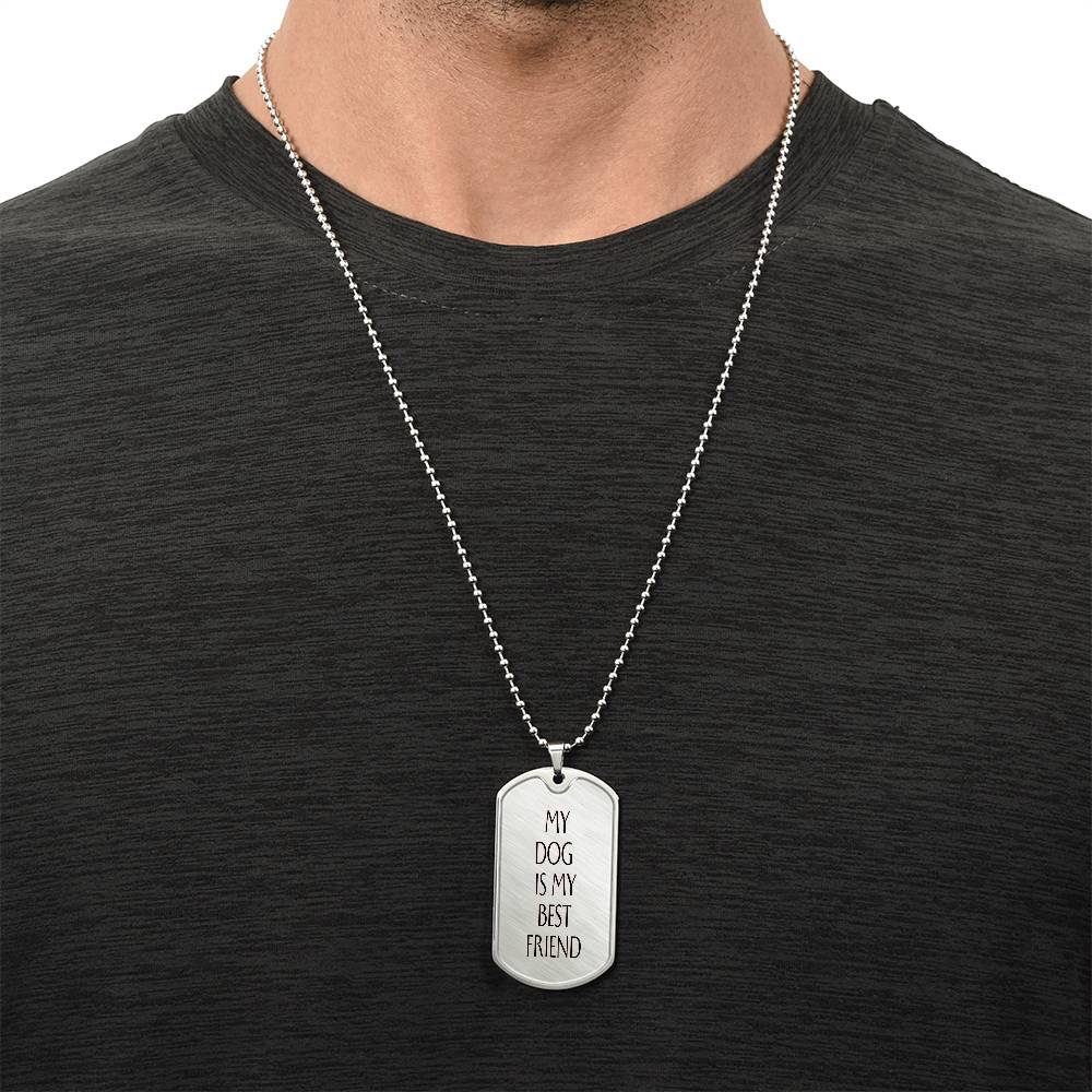 Engravable "Best Friend" Dog Tag Necklace - TAILWAGS UNLIMITED