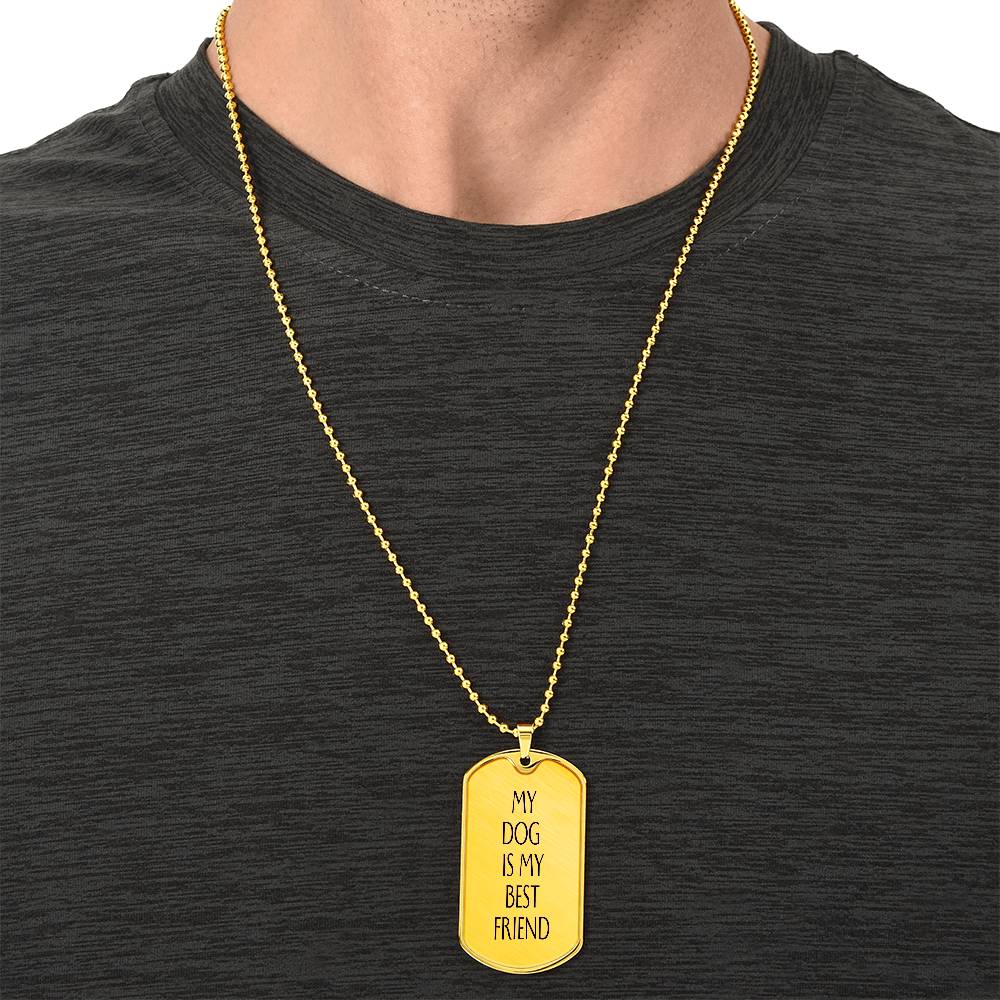 Engravable "Best Friend" Dog Tag Necklace - TAILWAGS UNLIMITED