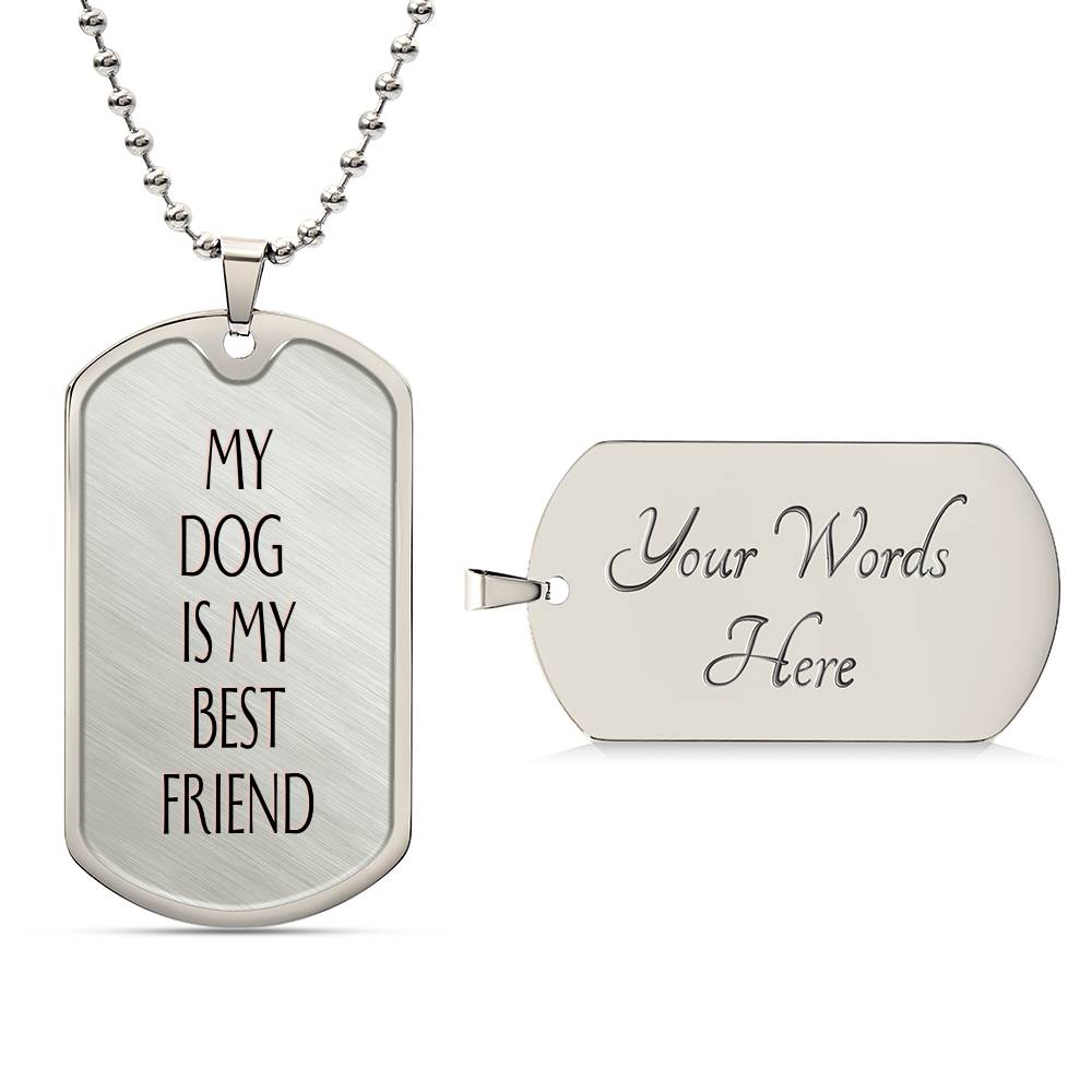 Engravable "Best Friend" Dog Tag Necklace - TAILWAGS UNLIMITED