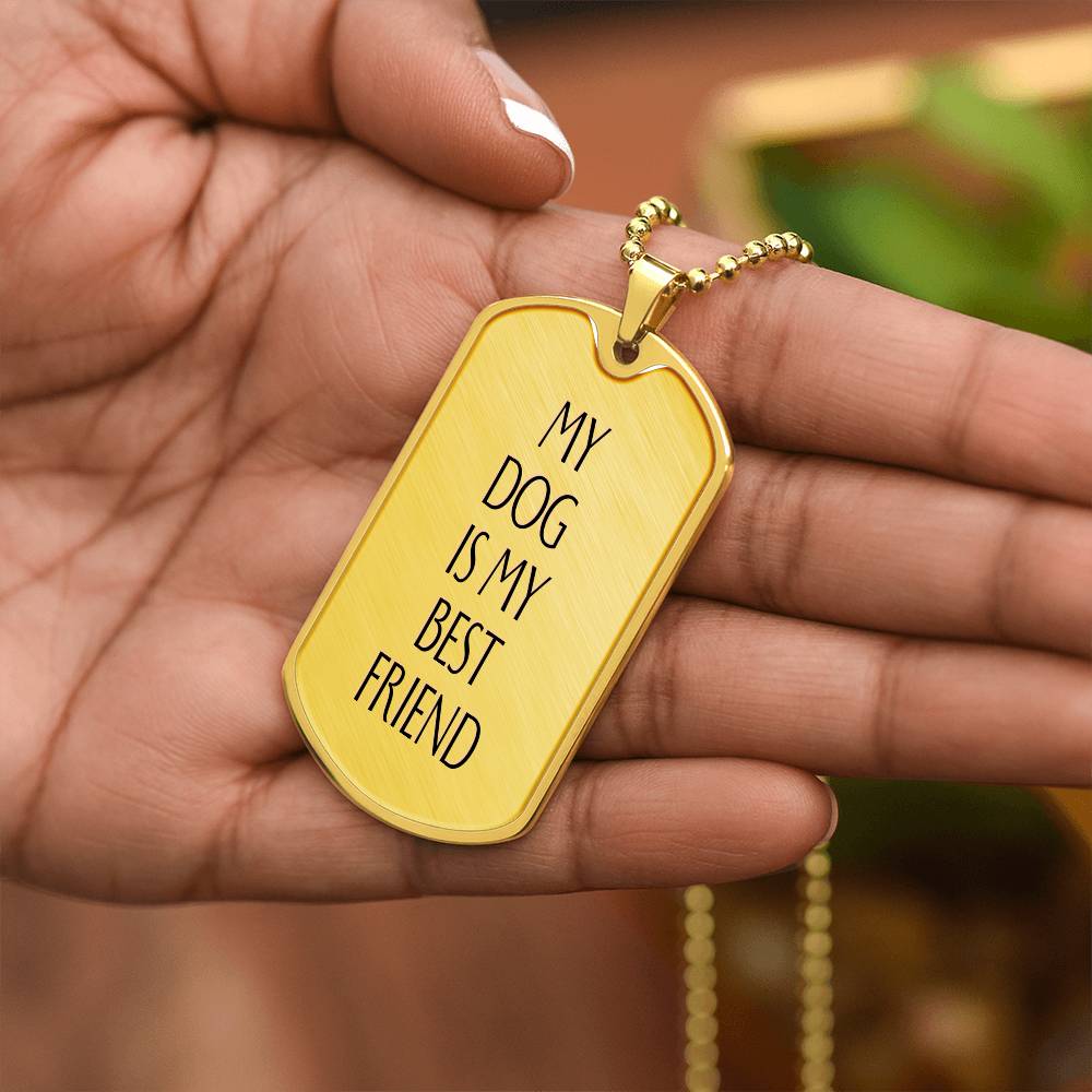 Engravable "Best Friend" Dog Tag Necklace - TAILWAGS UNLIMITED