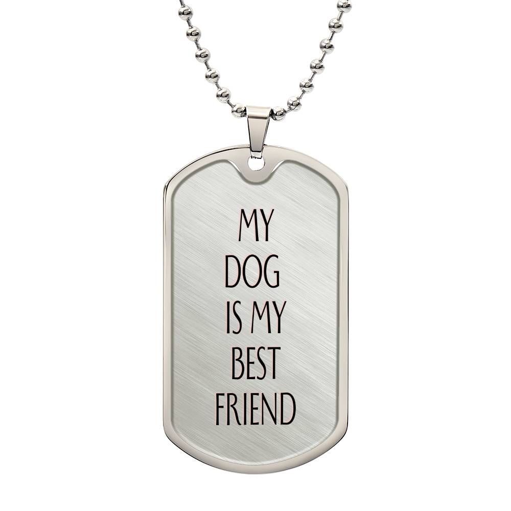 Engravable "Best Friend" Dog Tag Necklace - TAILWAGS UNLIMITED