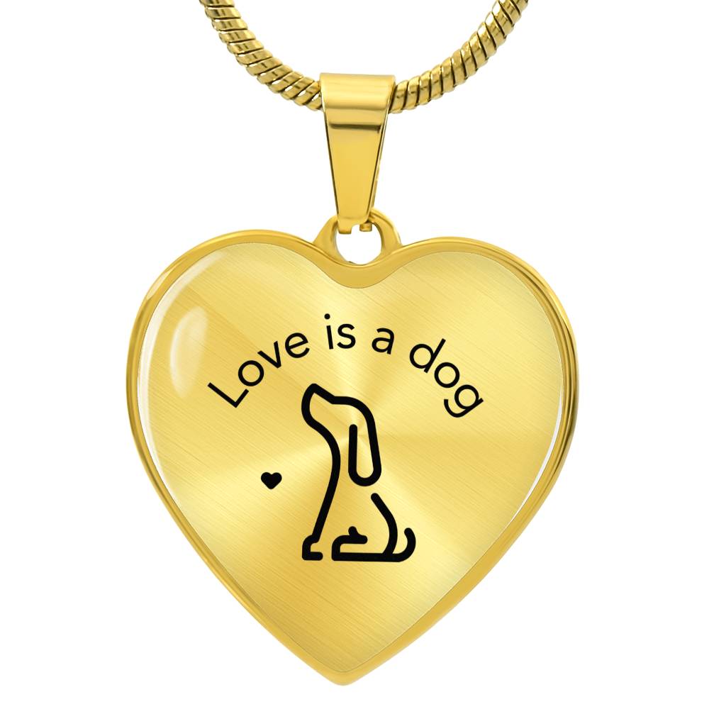 Engravable "Love is a Dog" Pendant Necklace - TAILWAGS UNLIMITED