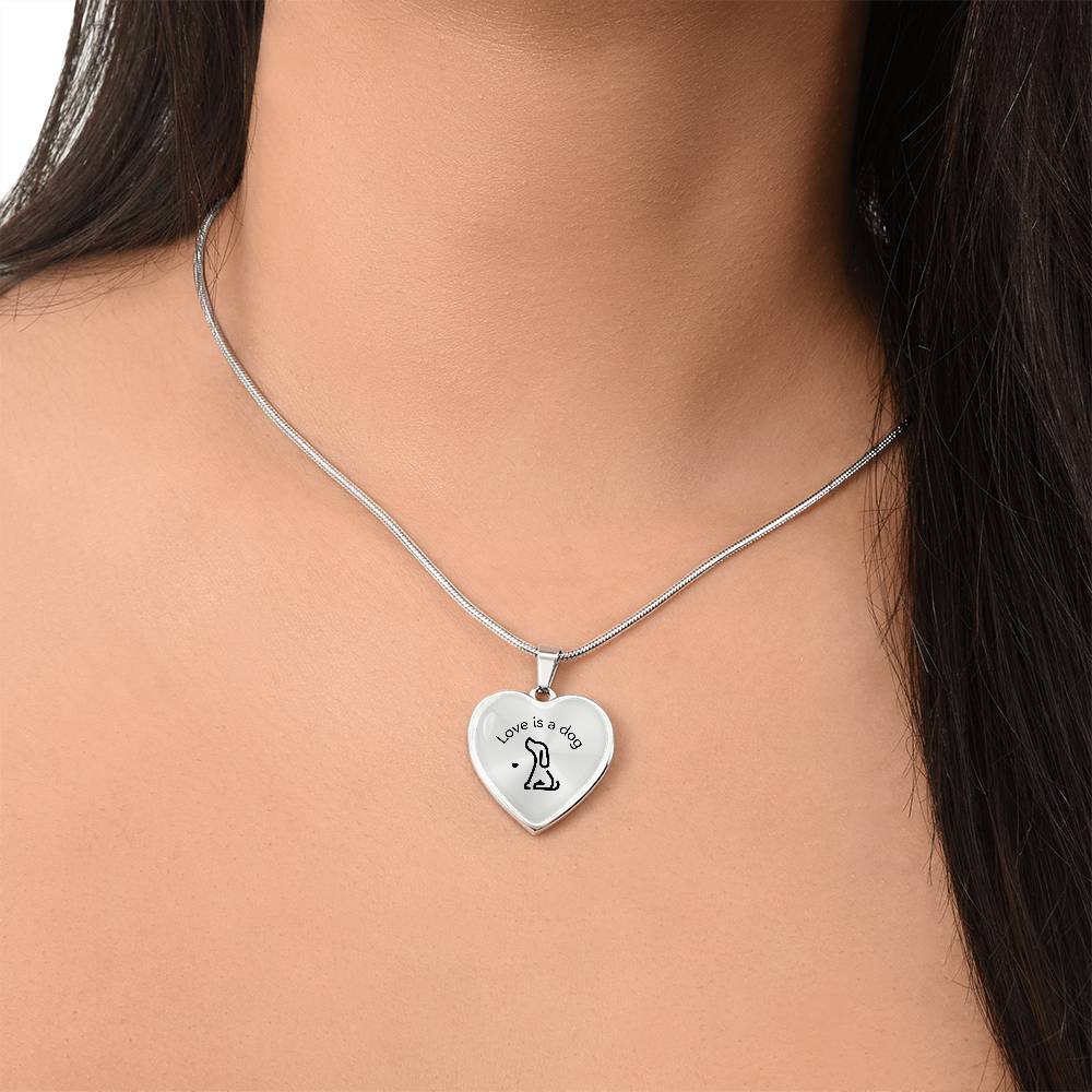 Engravable "Love is a Dog" Pendant Necklace - TAILWAGS UNLIMITED