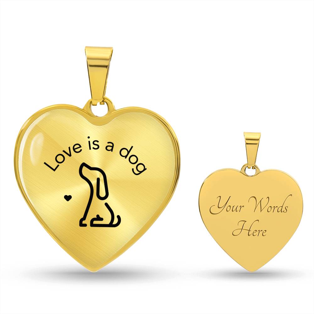 Engravable "Love is a Dog" Pendant Necklace - TAILWAGS UNLIMITED