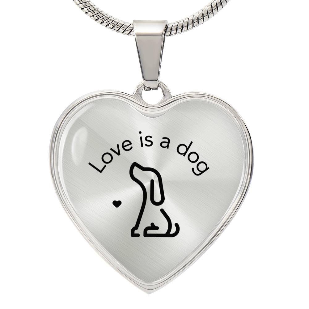 Engravable "Love is a Dog" Pendant Necklace - TAILWAGS UNLIMITED