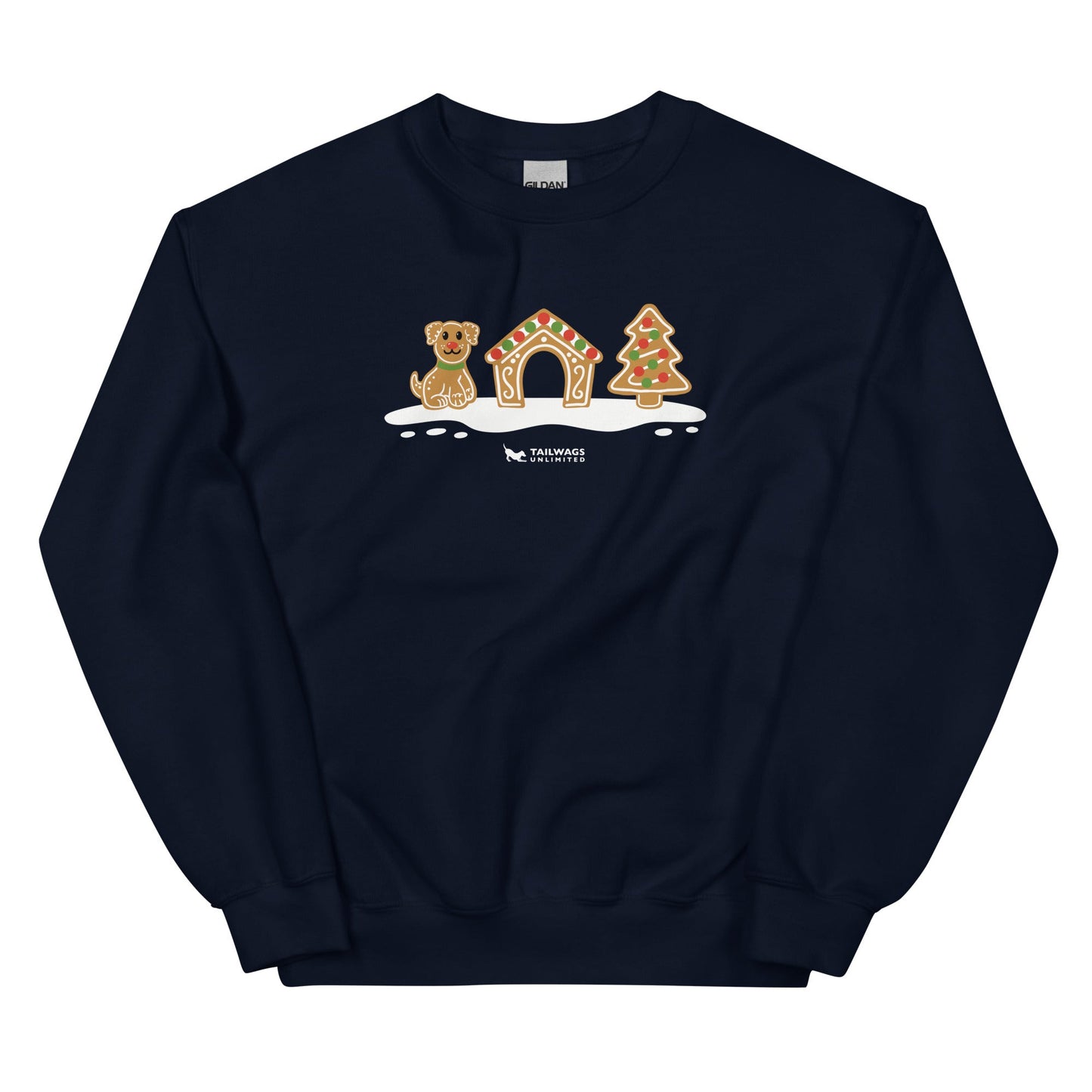 Gingerbread Doghouse Crewneck Sweatshirt - TAILWAGS UNLIMITED