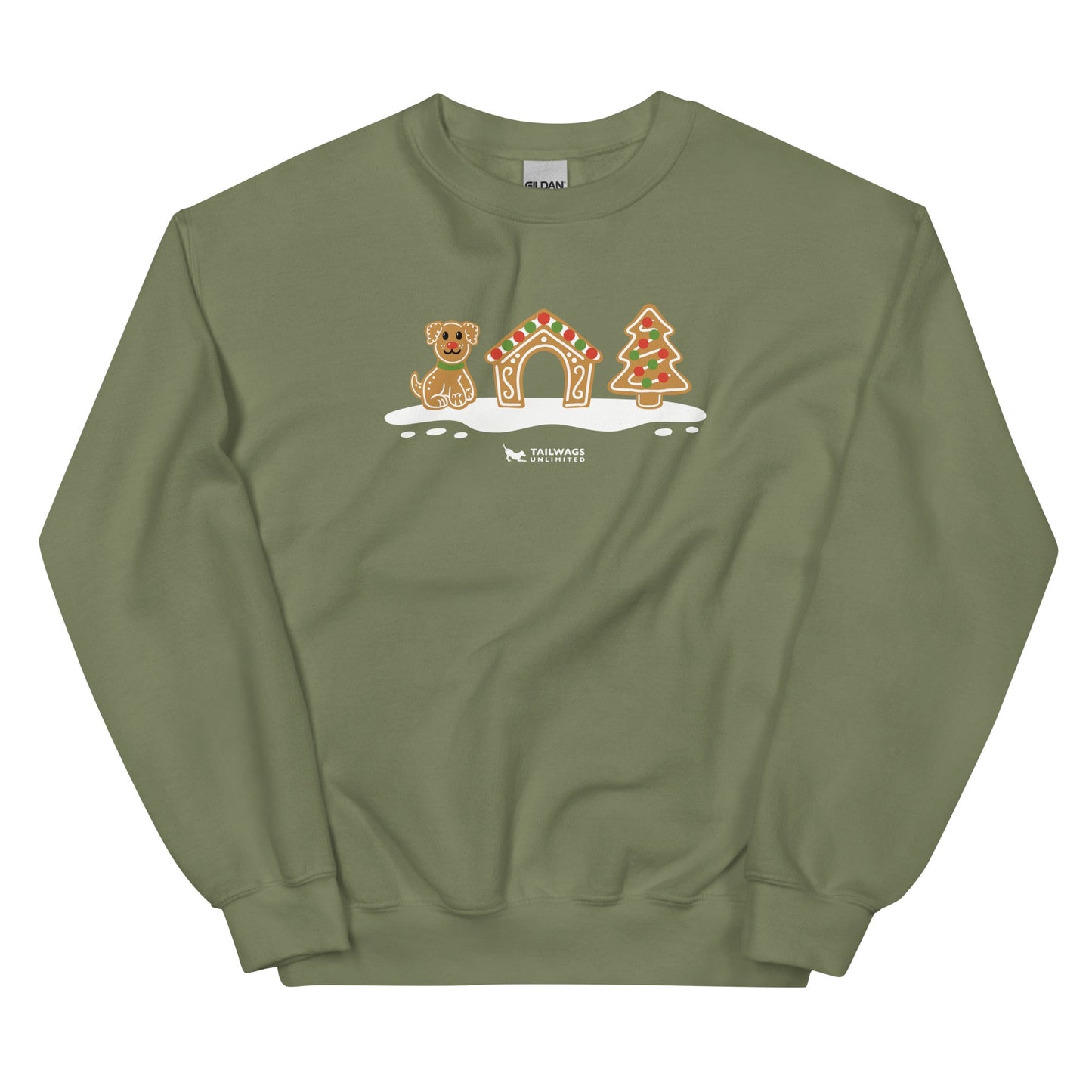 Gingerbread Doghouse Crewneck Sweatshirt - TAILWAGS UNLIMITED