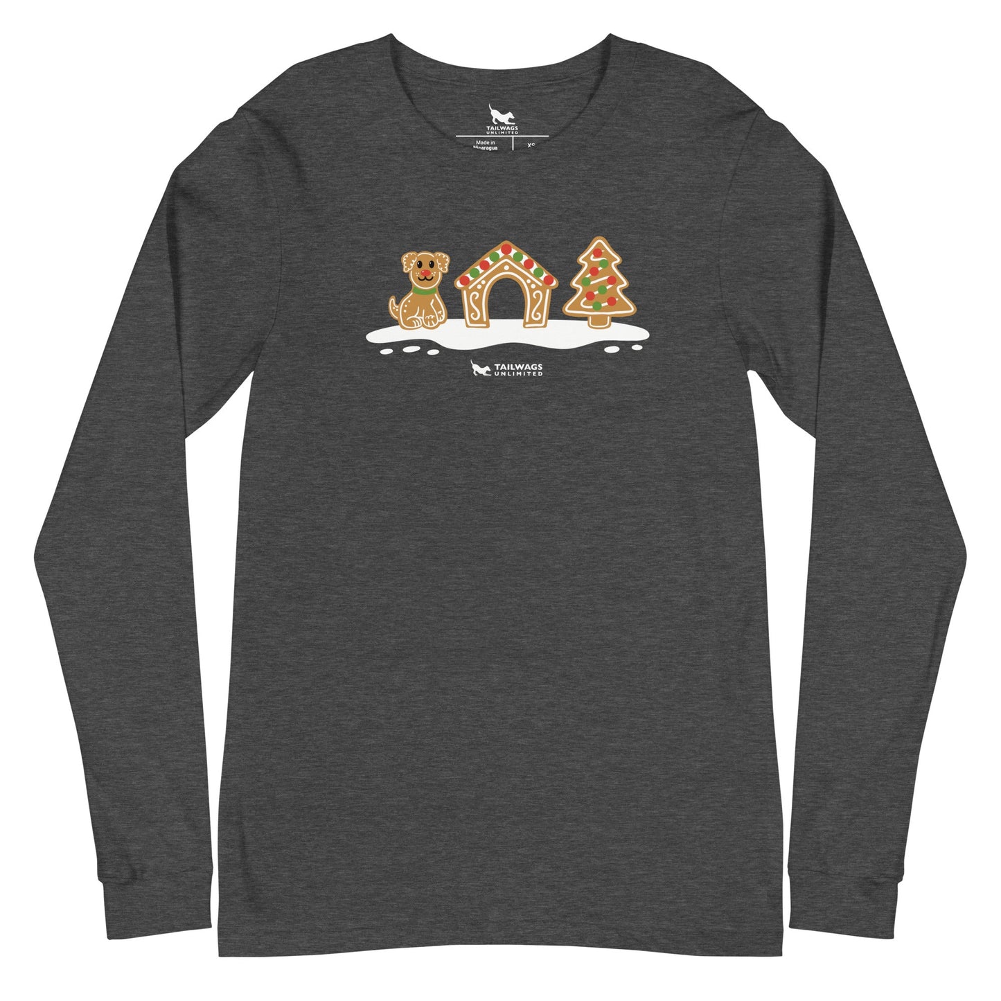 Gingerbread Doghouse Long Sleeve Tee - TAILWAGS UNLIMITED