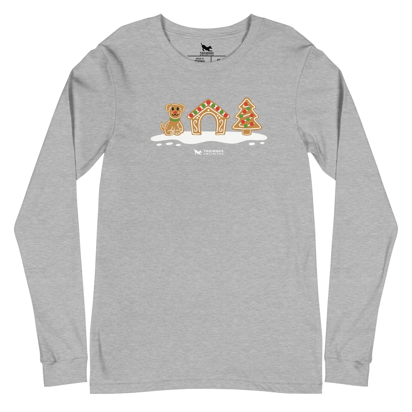 Gingerbread Doghouse Long Sleeve Tee - TAILWAGS UNLIMITED