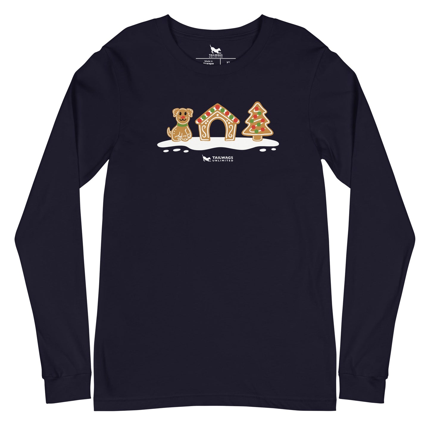 Gingerbread Doghouse Long Sleeve Tee - TAILWAGS UNLIMITED