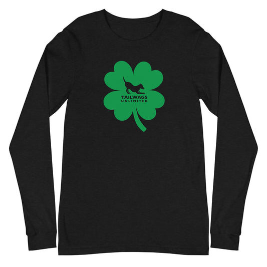 Green Four Leaf Clover Logo Long Sleeve Tee - TAILWAGS UNLIMITED