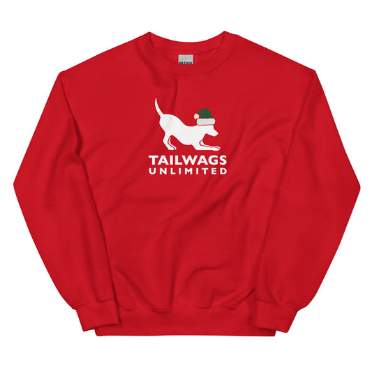 Green Santa Hat Logo Crewneck Sweatshirt - TAILWAGS UNLIMITED