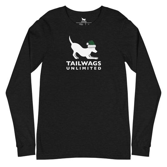 Green Santa Hat Logo Long Sleeve Tee - TAILWAGS UNLIMITED