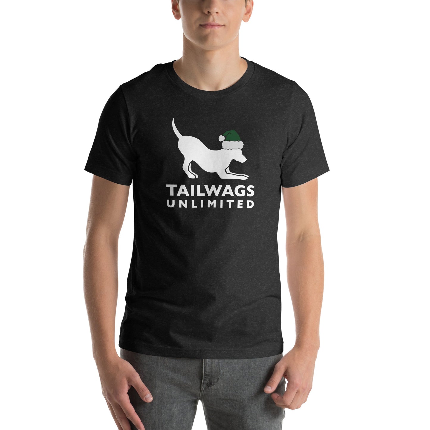 Green Santa Hat Logo T-Shirt - TAILWAGS UNLIMITED