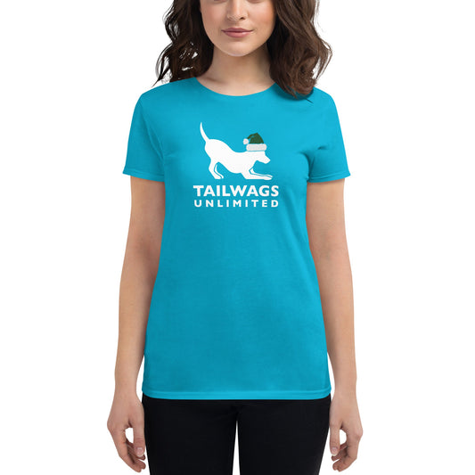 Green Santa Hat Logo Women's Fit T-Shirt - TAILWAGS UNLIMITED