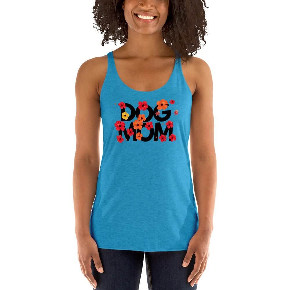 Hibiscus Dog Mom Racerback Tank - TAILWAGS UNLIMITED